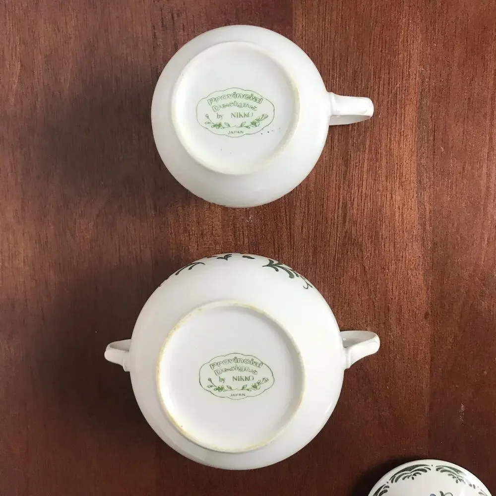 Provencial Designs By Nikko VTG French Country Dancers Creamer Sugar Bowl Set